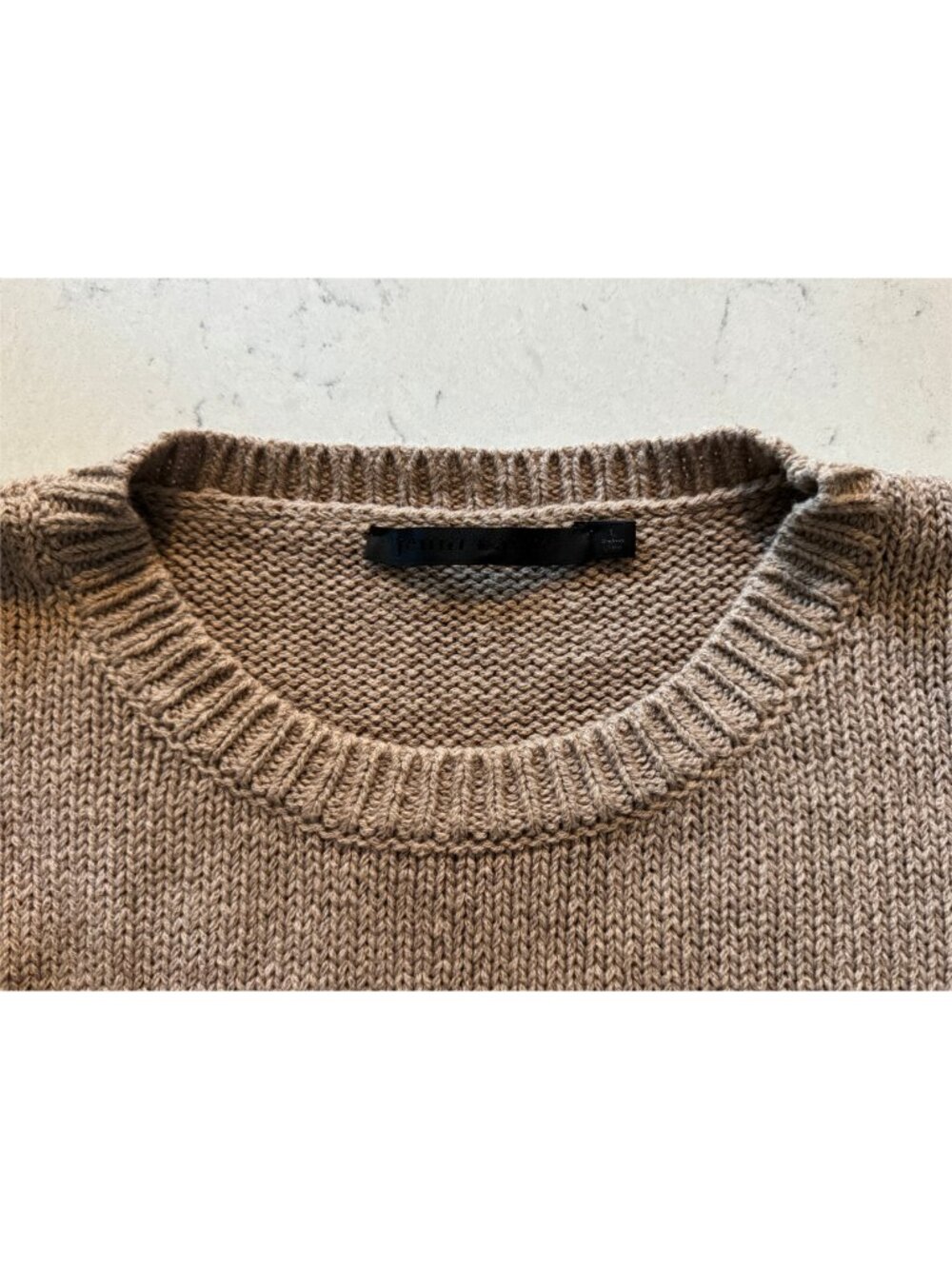 Jenni Kayne Cameron Crewneck Sweater in Taupe Size L - Picture 3 of 7
